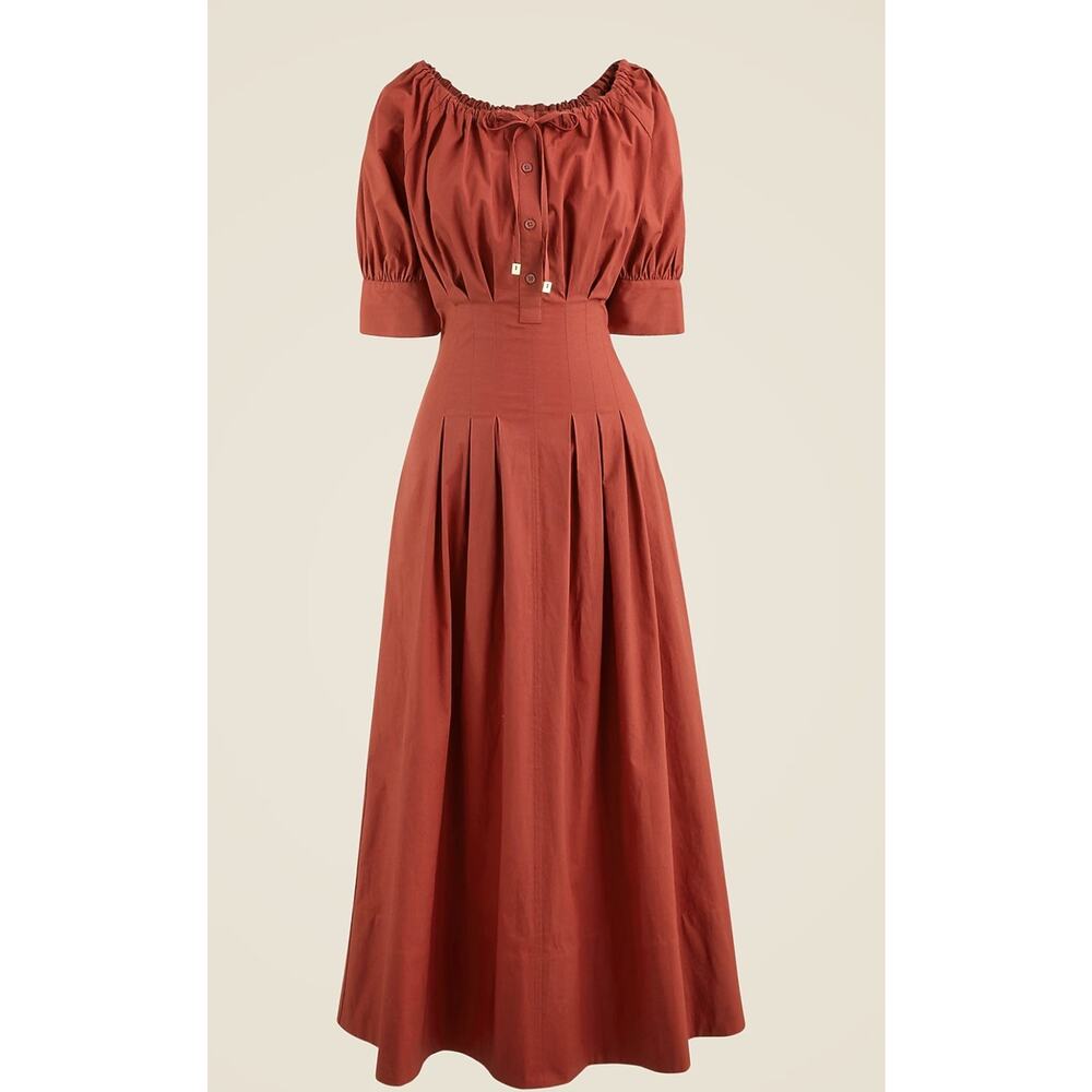 NWT J.Crew Cinched Waist Shirtdress ~ Size 18~ Fits Size 16~ Brilliant Mahogany